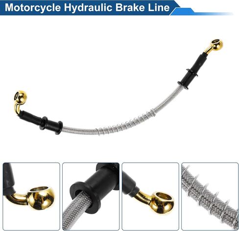 90 سم دراجة نارية الفرامل مخلب خرطوم النفط خط النايلون الفولاذ المقاوم للصدأ سلك جديلة بولي Motorcycle دراجة نارية خط الفرامل الهيدروليكية للدراجات النارية الدراجات الترابية لهجة فضية in Kuwait