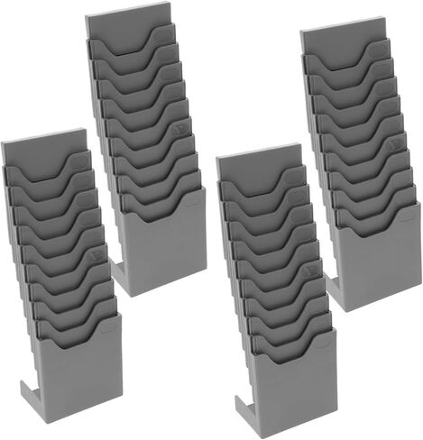 Angoily 4pcs Retractable Card Holder Rack with Slots Sturdy Plastic Attendance and Payroll Organizer for Office Desktop and Warehouse Material Cards in Saudi Arabia