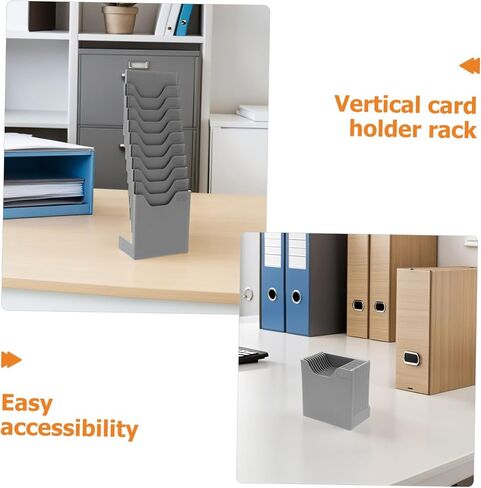Angoily 4pcs Retractable Card Holder Rack with Slots Sturdy Plastic Attendance and Payroll Organizer for Office Desktop and Warehouse Material Cards in Saudi Arabia