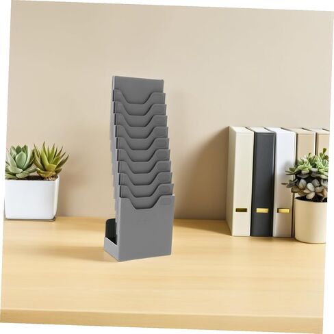 Angoily 4pcs Retractable Card Holder Rack with Slots Sturdy Plastic Attendance and Payroll Organizer for Office Desktop and Warehouse Material Cards in Saudi Arabia