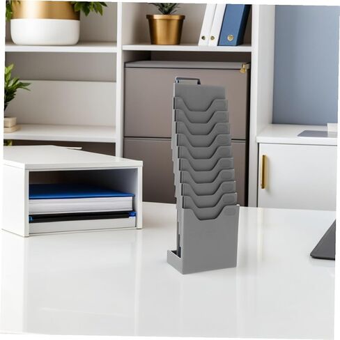 Angoily 4pcs Retractable Card Holder Rack with Slots Sturdy Plastic Attendance and Payroll Organizer for Office Desktop and Warehouse Material Cards in Saudi Arabia