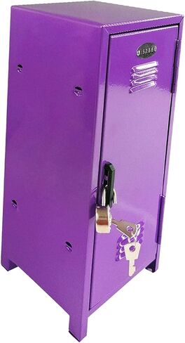 Small Makeup Storage Cabinet, Vertical File Cabinet with A Lock Cute Organizer Box for Cotton Pad Makeup Brush Hallway Living Room Bedroom, Purple in Saudi Arabia