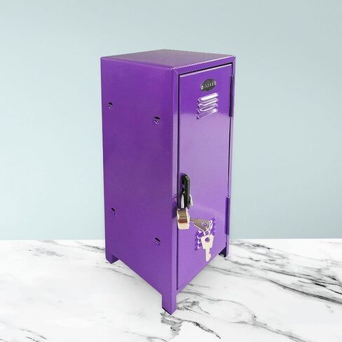 Small Makeup Storage Cabinet, Vertical File Cabinet with A Lock Cute Organizer Box for Cotton Pad Makeup Brush Hallway Living Room Bedroom, Purple in Saudi Arabia
