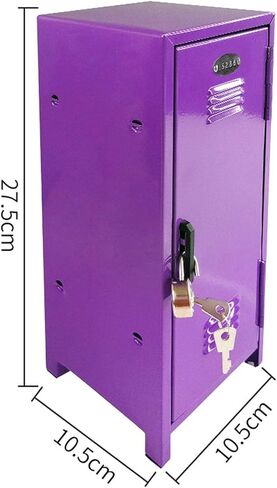 Small Makeup Storage Cabinet, Vertical File Cabinet with A Lock Cute Organizer Box for Cotton Pad Makeup Brush Hallway Living Room Bedroom, Purple in Saudi Arabia