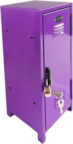 Small Makeup Storage Cabinet, Vertical File Cabinet with A Lock Cute Organizer Box for Cotton Pad Makeup Brush Hallway Living Room Bedroom, Purple in Saudi Arabia