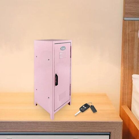 Small Makeup Storage Cabinet, Vertical File Cabinet with A Lock Cute Organizer Box for Cotton Pad Makeup Brush Hallway Living Room Bedroom, Purple in Saudi Arabia