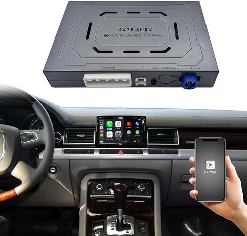 صندوق استقبال وحدة Carplay Android Auto اللاسلكي لسيارة Audi MMI 2G 2G 2003-2009، تحديث الشاشة الأصلي، وحدة فك ترميز مجموعة Carplay التحديثية، دعم USB Play Mirrorlink، الكاميرا in Kuwait