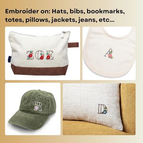 Stick and Stitch Embroidery Patterns, Floral/Alphabet Designs, Water Soluble Embroidery Stabilizer Transfer Paper, Beginner Hand Embroidery Kit for Gifts (Floral / 3 Pages) in Saudi Arabia