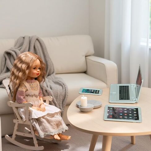 1:12 Scale Dollhouse Miniature Electronics Set - 4 Pcs Desktop Computer, Flip Laptop, Phone & Tablet for Dollhouse Display, Diorama Props and Collectibles in Saudi Arabia
