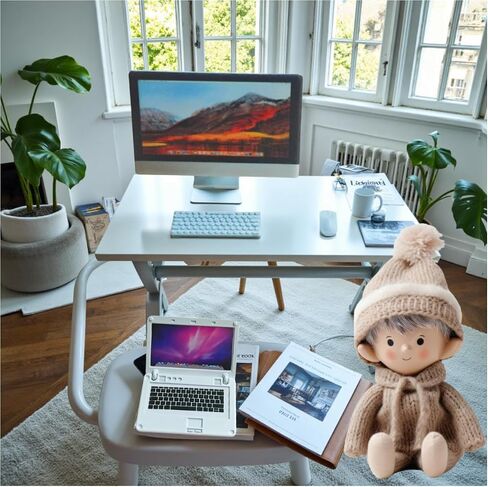 1:12 Scale Dollhouse Miniature Electronics Set - 4 Pcs Desktop Computer, Flip Laptop, Phone & Tablet for Dollhouse Display, Diorama Props and Collectibles in Saudi Arabia