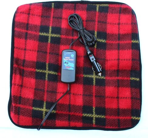 Trillium Worldwide Car Cozy 2 12-Volt Heated Mini Travel Pad, Red Plaid, 16 x 16, (TWI-2202) in Kuwait