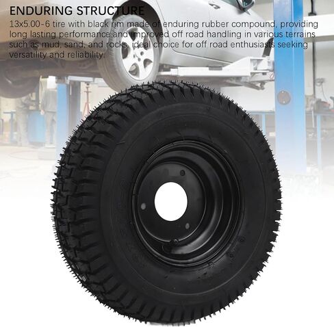 Aramox Tubeless Tires with Black Rims 13x5.00-6 6inch Vacuum Tires Shockproof Anti Slip Rubber Tyres Used for Go Kart Cart and ATV in Saudi Arabia