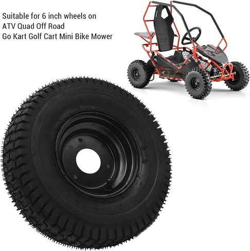 Aramox Tubeless Tires with Black Rims 13x5.00-6 6inch Vacuum Tires Shockproof Anti Slip Rubber Tyres Used for Go Kart Cart and ATV in Saudi Arabia