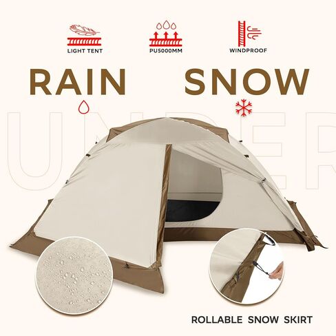 1-Person Backpacking Tent for 4-Season - Winter Waterproof Tent for One Person, Lightweight Camping Tent for Backpacking, Easy Set Up Cold Weather Tent by Underwood Aggregator in Saudi Arabia