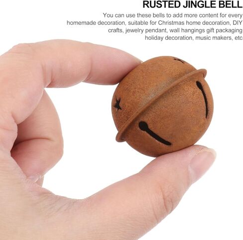 angoily Christmas Rusty Jingle Bells ، 12 ٪ Metal Rusty Bells لصياغة ، أجراس ريفية للحرف مع قواطع النجوم ، أجراس عيد الميلاد الصدئة للحرف اليدوية in Saudi Arabia
