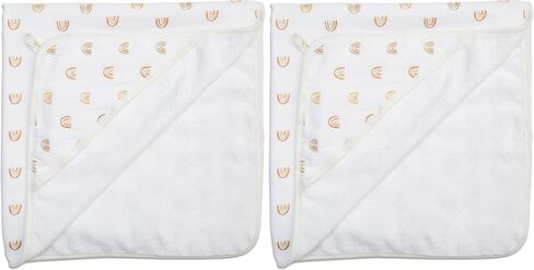 lulujo Hooded Towel Soft Absorbent Cotton Dual Layered Baby Bath Towel with Hood| 40in x 40in| Boho Rainbows in Kuwait