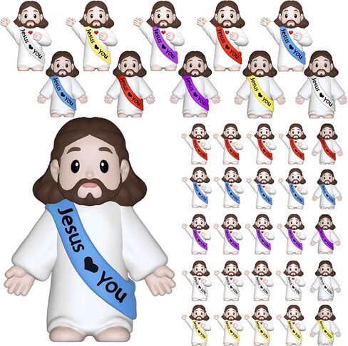 50 Pcs Little Jesus Figures – Multicolor “Jesus Loves You"Baby Jesus Figure Mini for Easter Egg Stuffers, Christmas Party Favors, Religious Celebrations (Lively Colors) in Saudi Arabia