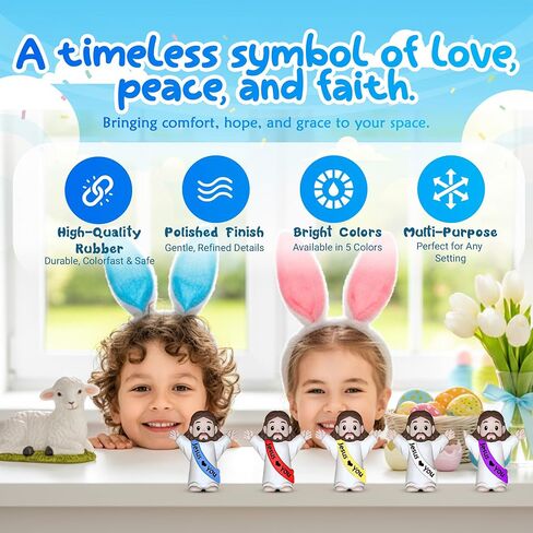 50 Pcs Little Jesus Figures – Multicolor “Jesus Loves You"Baby Jesus Figure Mini for Easter Egg Stuffers, Christmas Party Favors, Religious Celebrations (Lively Colors) in Saudi Arabia