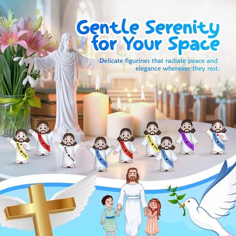 50 Pcs Little Jesus Figures – Multicolor “Jesus Loves You"Baby Jesus Figure Mini for Easter Egg Stuffers, Christmas Party Favors, Religious Celebrations (Lively Colors) in Saudi Arabia