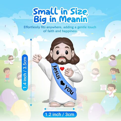 50 Pcs Little Jesus Figures – Multicolor “Jesus Loves You"Baby Jesus Figure Mini for Easter Egg Stuffers, Christmas Party Favors, Religious Celebrations (Lively Colors) in Saudi Arabia