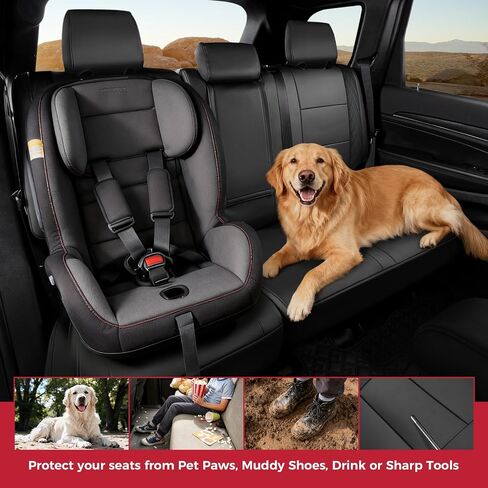 Freesoo for Jeep Grand Cherokee Covers Actors 2011-2021 ، غطاء مقعد السيارة الفاخر المقاوم للماء ، وملحقات وسادة حامي Seatcovers للسيارات ، مجموعة أسود كاملة in Saudi Arabia