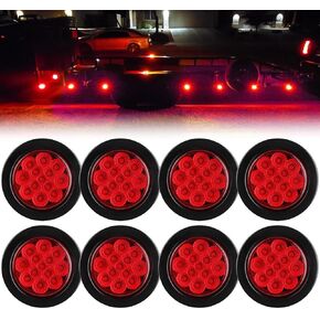 8 قطع 2.5 بوصة مصابيح LED للعلامات، مصابيح حمراء مستديرة لتخليص المقطورة، 13 مصباح LED مع عاكسات لشاحنة المقطورة وحلقات RV وأسلاك التوصيل المصنوعة تتضمن تركيب محكم الغلق مقاوم للماء 12 فولت in Kuwait