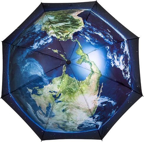 مظلة سفر LANBRELLA Umbrella، مظلة مدمجة قابلة للطي بفتحات تهوية مزدوجة ومظلة مفتوحة تلقائيًا وإغلاق 10 ضلع - E2.1 أسود in Kuwait