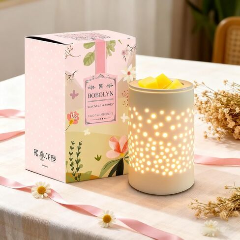 Bobolyn Ceramic Electric Wax Melt Waxer Candle Waxing Waxer Wax Melt Wax Cube Melter Spragrance- هدية مثالية لحفل الزفاف والمنتجع الصحي والروائح العطرية in Kuwait