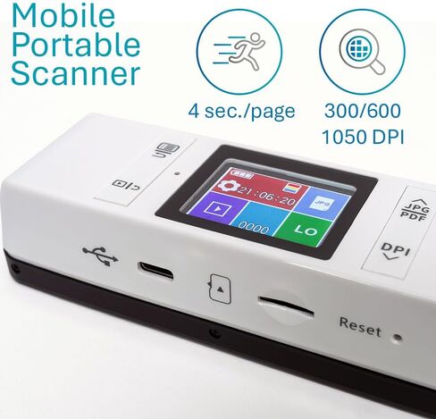 بطارية لاسلكية للماسح الضوئي المحمول IRIScan Book - الإصدار 7: ماسح ضوئي للمستندات 15PPM، ماسح ضوئي يدوي بدقة 1050 نقطة في البوصة، محرر PDF، المسح الضوئي إلى Word، PDF، XLS، بطاقة SD، ماسح ضوئي للمستندات، SD، المسح الضوئي من خلال USB، Win Mac in Kuwait