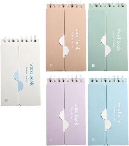 Pack of 5 Portable Vocabulary Notebooks with Learning Methods and SelfTesting Design for Efficient Study in Saudi Arabia