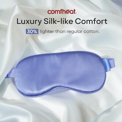 Comfheat Heated Eye Mask Blackout Eye Heating Pad USB Wired Warm Compress for Dry Eyes, Eye Fatigue, Blepharitis, Stye MGD, Temperature Control Ultra Soft Sleep Mask Washable for Travel Office (Black) in Saudi Arabia