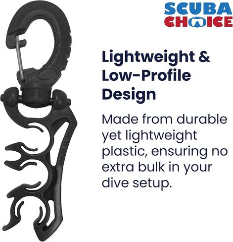 Scuba Choice Scuba Diving Dive Triple Hose Holder with Clip, Black in Saudi Arabia