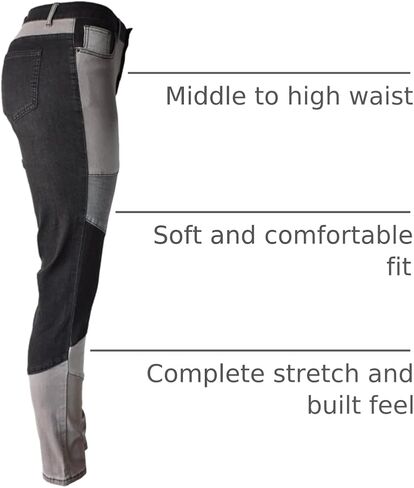 Aodrusa Womens Skinny Jeans High Waisted Stretch Slim Denim Butt Lift Pencil Pants Black in Saudi Arabia