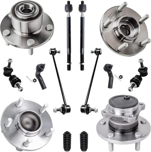 Detroit Axle - Front 14pc Wheel Bearing Hubs Kit for 2004-2005 Mazda 3, Tie Rods Boots Front and Rear Wheel Bearing & Hubs Sway Bar Links Replacement in Saudi Arabia