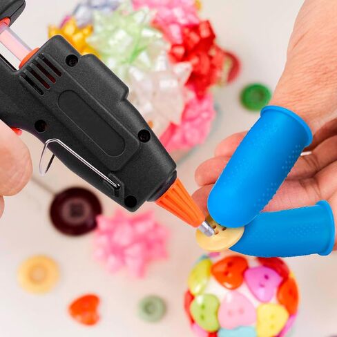 9pcs Hot Glue Gun Finger Protectors, 3 Sizes Silicone Finger Tips Covers, Thumb Protectors Guard Caps for Hot Glue, Home and Office Use- Red Blue Green in Saudi Arabia