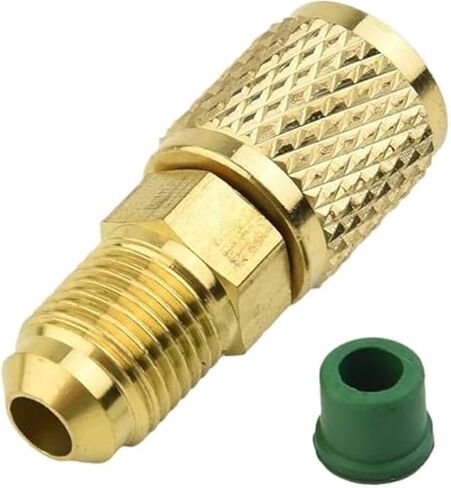 Brass straight adapter, M 5/16" male x F 1/4" SAE female, suitable for refrigerant connection of R32, R410A air conditioning systems in Saudi Arabia
