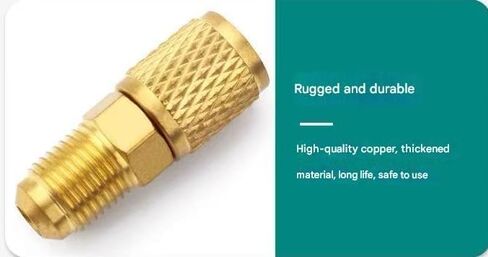 Brass straight adapter, M 5/16" male x F 1/4" SAE female, suitable for refrigerant connection of R32, R410A air conditioning systems in Saudi Arabia