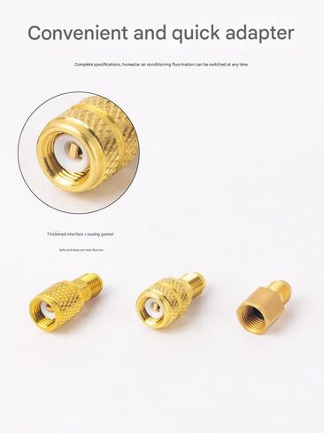 Brass straight adapter, M 5/16" male x F 1/4" SAE female, suitable for refrigerant connection of R32, R410A air conditioning systems in Saudi Arabia