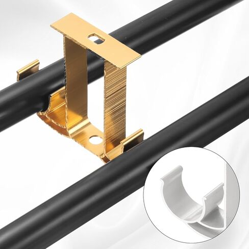 uxcell 4pcs سقف سقف حاملي قضيب ، قوس قضبان الستائر مزدوجة 115 ملم لمدة 1 بوصة ، قضبان الستار. in Saudi Arabia