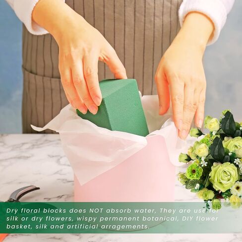 (16) كتل رغوة الأزهار الخضراء الرطبة الجافة لوازم الزهور ترتيبات الزهور الاصطناعية الطازجة DIY الحرف المركزية الموسمية الربيع الصيف ديكور الأزهار in Saudi Arabia