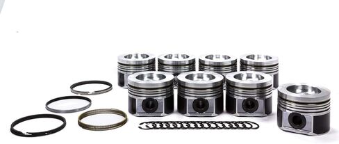 Duramax PowerPak Piston Set 4.095 Bore | Piston | Flat Top | Cast | 3.0 x 2.0 x 3.0 mm Ring Grooves | Plus 40.70 cc - Set of 8 in Saudi Arabia