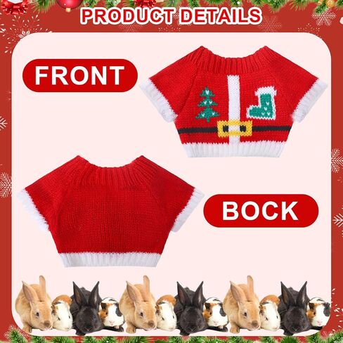 10 Pcs Guinea Pig Clothes, 5 Guinea Pig Costume Outfit, 5 Mini Hat with Adjustable Strap Small Animal Warm Vest Sweater Cozy Hand Knitted Hat for Hamster Bunny (Modern) in Saudi Arabia