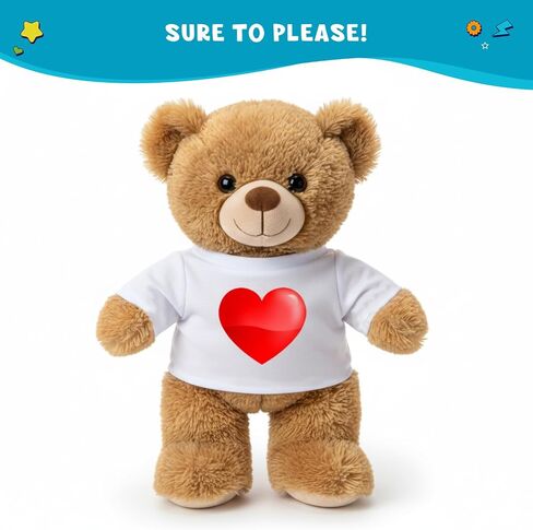 Get Ready Kids Teddy Bear T-Shirts Bulk Pack of 12 White Crew Neck Stuffed Animal Clothes for 12-16 Inch Plush Toys Polyester Blank Tees for DIY Crafts Sublimation and Classroom Projects in Saudi Arabia