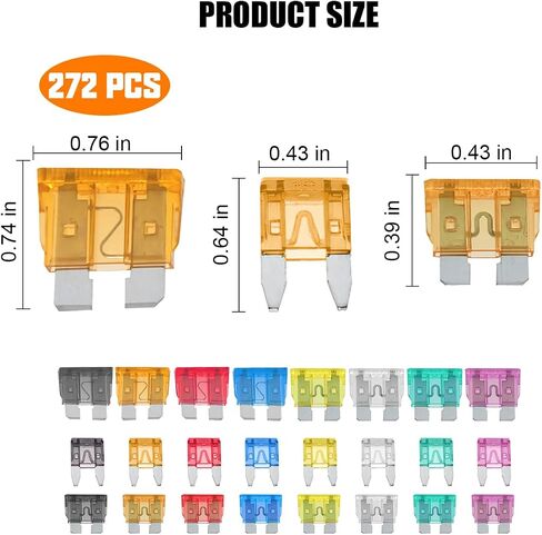 306PCS Car Fuse Assortment Kit, Vehicle Standard & Mini & Low Profile Mini Size Blade Fuses 2A 5A 7.5A 10A 15A 20A 25A 30A 35A, Auto Replacement Accessories for RV SUV Truck in Saudi Arabia