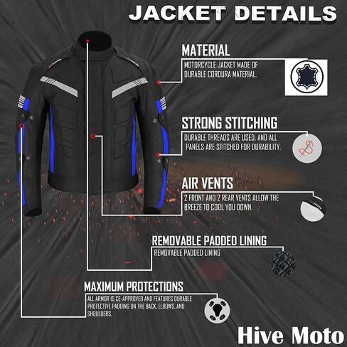 بدلة دراجة نارية للرجال سترة كوردورا مقاومة للماء مع بنطلون وقفازات جلدية، معدات حماية لراكبي الدراجات معتمدة من الاتحاد الأوروبي in Kuwait