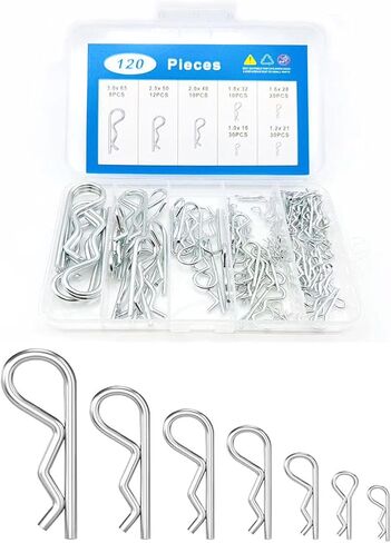 20pcs دبابيس Hitch Hitch Hight Duty Clips Cotter دبابيس ، طقم تشويش دبوس الشعر المطلي بالزنك للزنك للاستخدام على أنظمة قفل دبوس - M3 × 60 ملم in Saudi Arabia