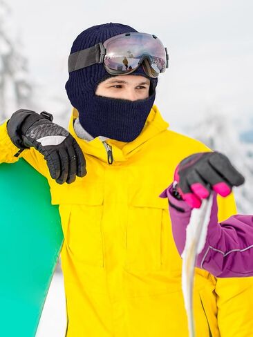 3 قطع شتاء دافئ محبوك بالاكلافا الرقبة دفئا قبعة الصوف تزلج الوجه تغطي يندبروف الوجه وشاح للرياضة في الهواء الطلق in Kuwait