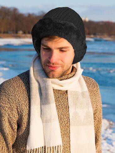 3 قطع شتاء دافئ محبوك بالاكلافا الرقبة دفئا قبعة الصوف تزلج الوجه تغطي يندبروف الوجه وشاح للرياضة في الهواء الطلق in Kuwait