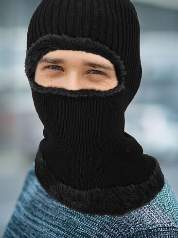3 قطع شتاء دافئ محبوك بالاكلافا الرقبة دفئا قبعة الصوف تزلج الوجه تغطي يندبروف الوجه وشاح للرياضة في الهواء الطلق in Kuwait