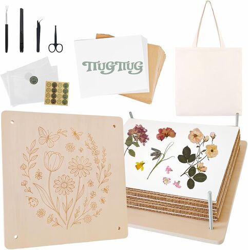 TTUGTTUG Wooden Flower Press Kit, 11" x 11" Large Pressed Flowers for Adult in Saudi Arabia